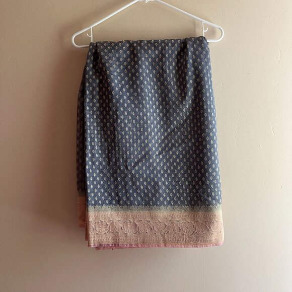 Grey Pink Banarasi Silk Blend Saree Buti Design Gold Pallu Festive - Picture 3 of 13